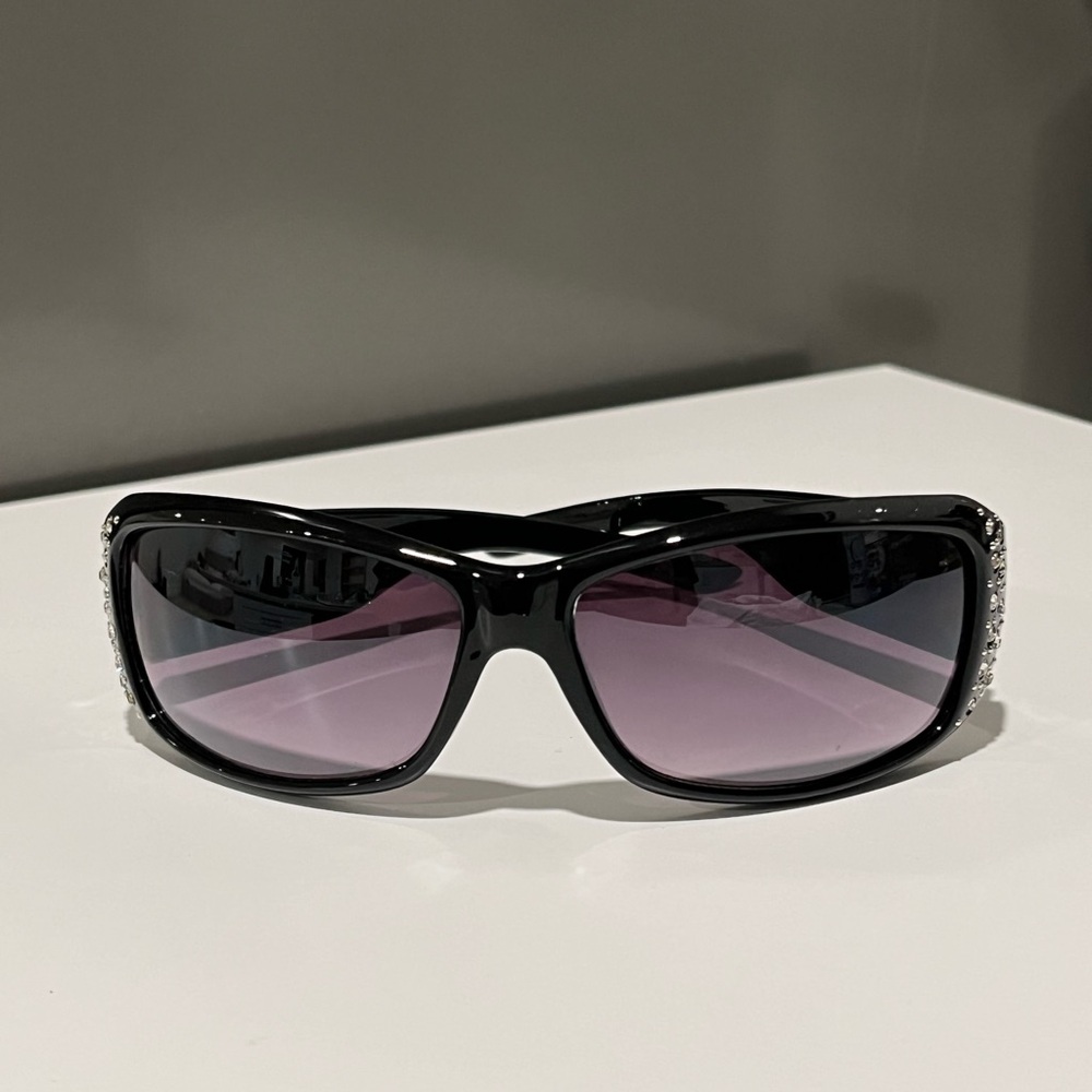 Black Sunglasses with Purple Lenses